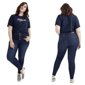 Madewell 9" Mid-Rise Skinny Jeans in Hayes Wash: Button-Front Edition Size 36